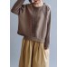 Pullover chocolate crane tops o neck casual sweaters