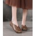 Khaki Flats Hollow Out Splicing Flat Shoes For Women