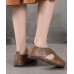 Chocolate Beautiful Hollow Out Flat Feet Shoes Cowhide Leather